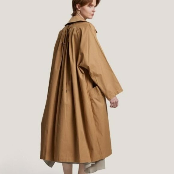 * RESERVED FOR DOROTHY * Gentle Herd Oversized Cotton Trench Coat in Beige - Picture 3 of 16